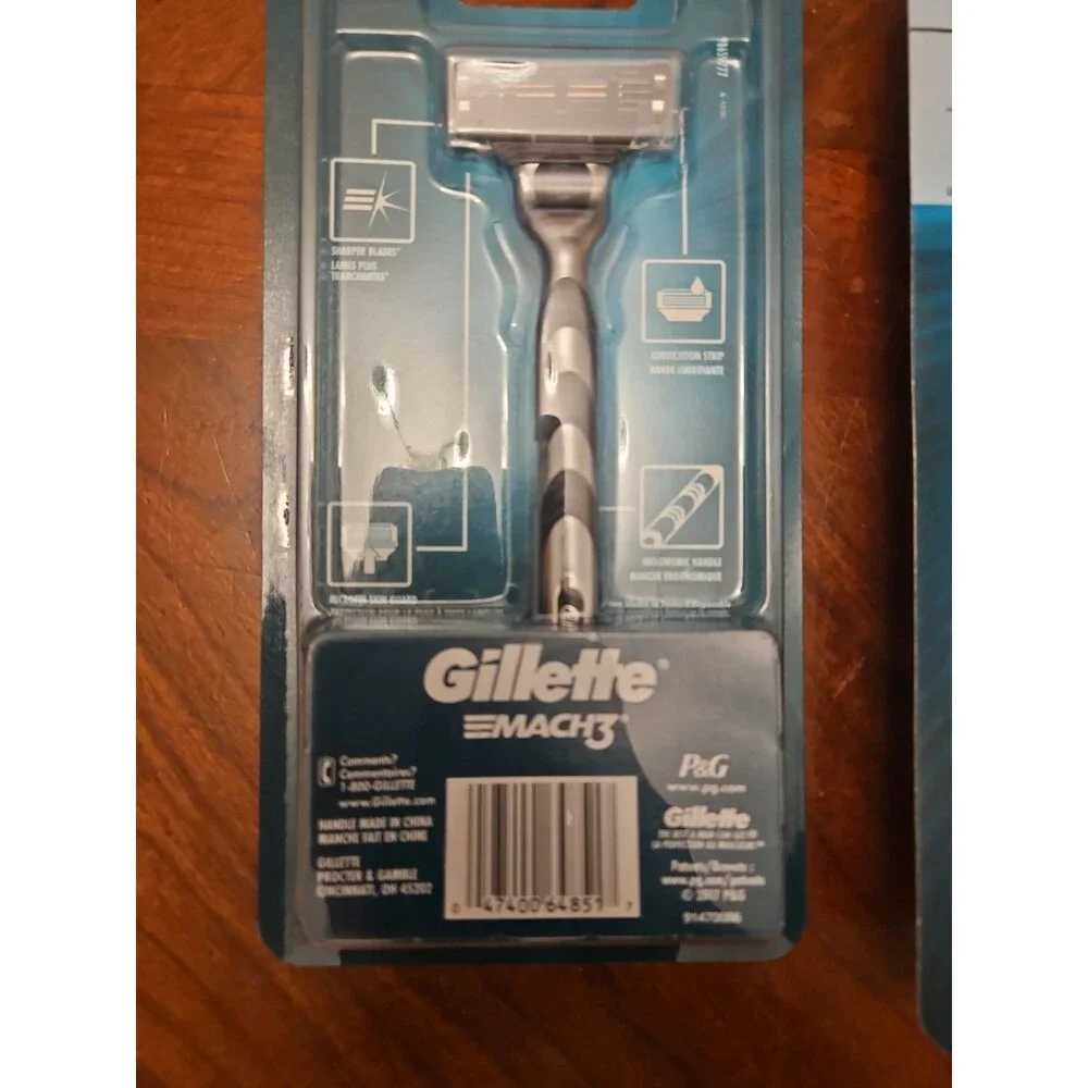 Gillette Mach3 Men's Razor 1 Handle + 1 Cartridge Refill - 2 pack New
